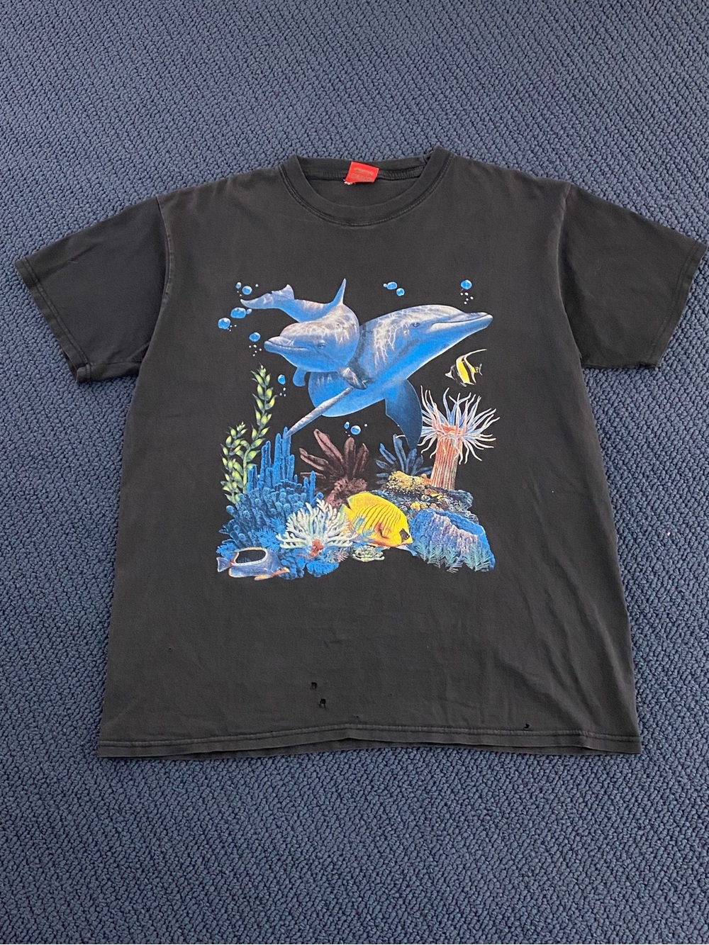 Vintage Aqua Ocean Graphic Tee Shirt